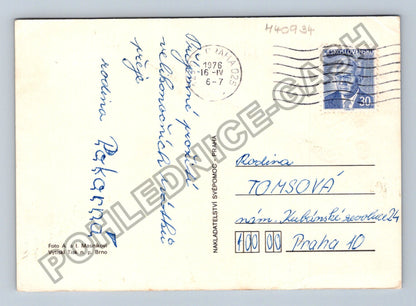 Pohlednice Veselé Velikonoce džbán chléb sněženky 1976 (M40934)