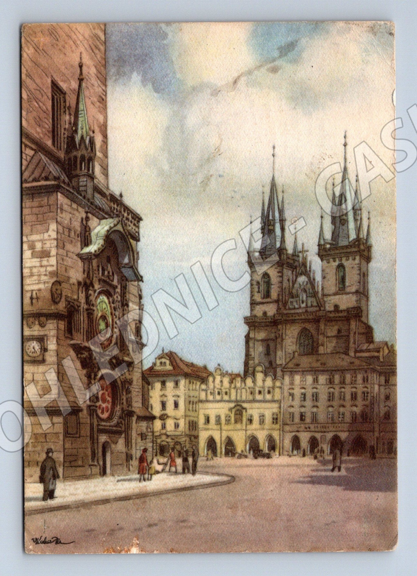 Pohlednice Praha Staroměstské náměstí Kubašta motiv (M4094)