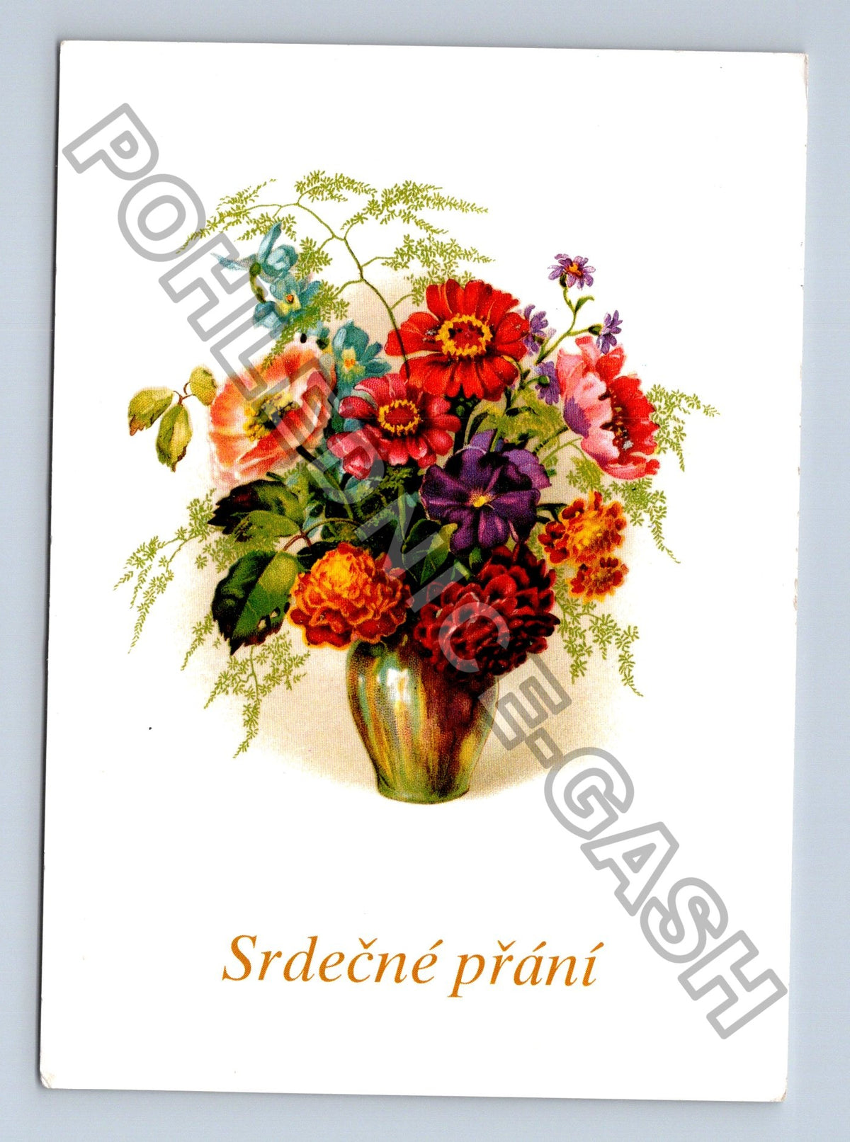 Pohlednice Kytice květin Srdcečné přání (M40957)