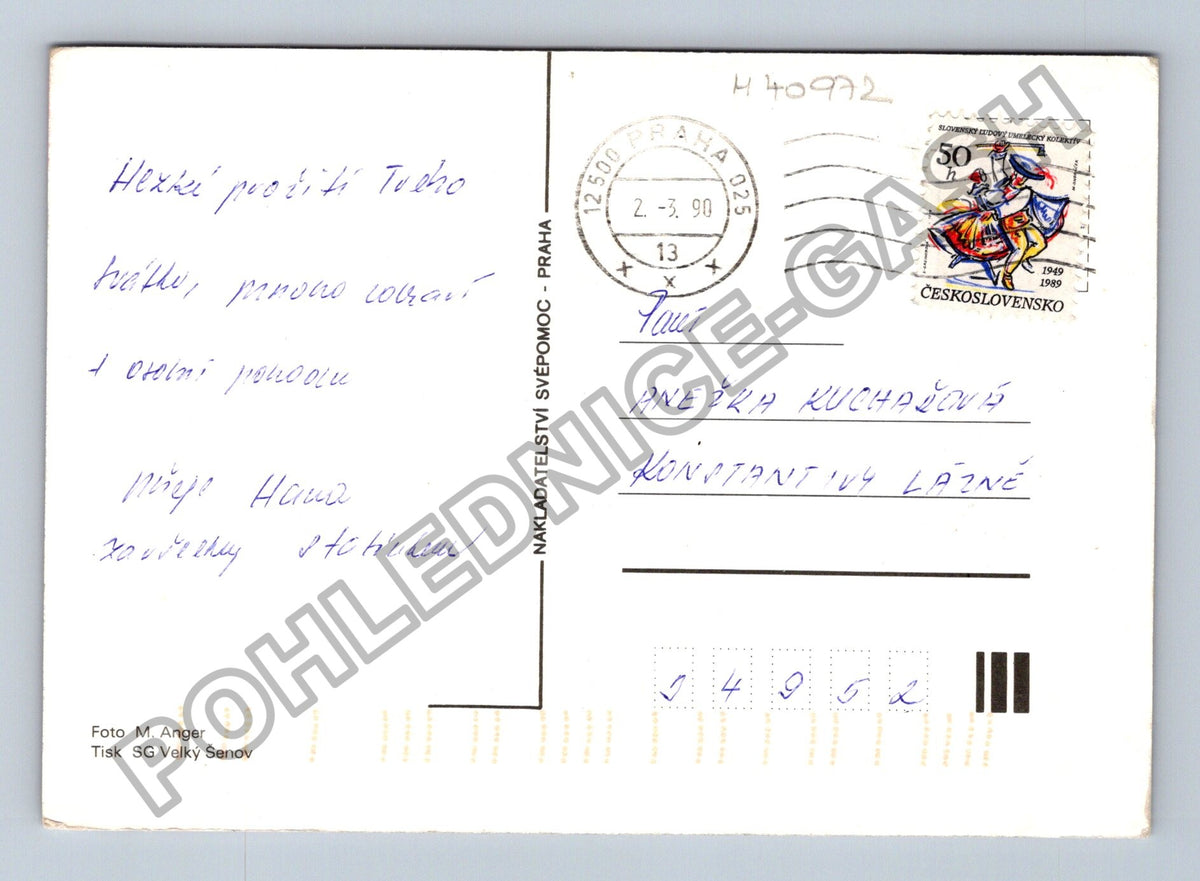 Pohlednice Kytice květin ve váze (M40972)