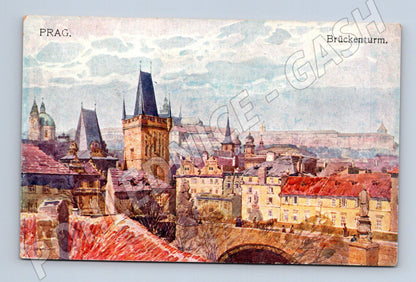 Pohlednice Praha Mostecká věž Karlův most Havelka (M4098)