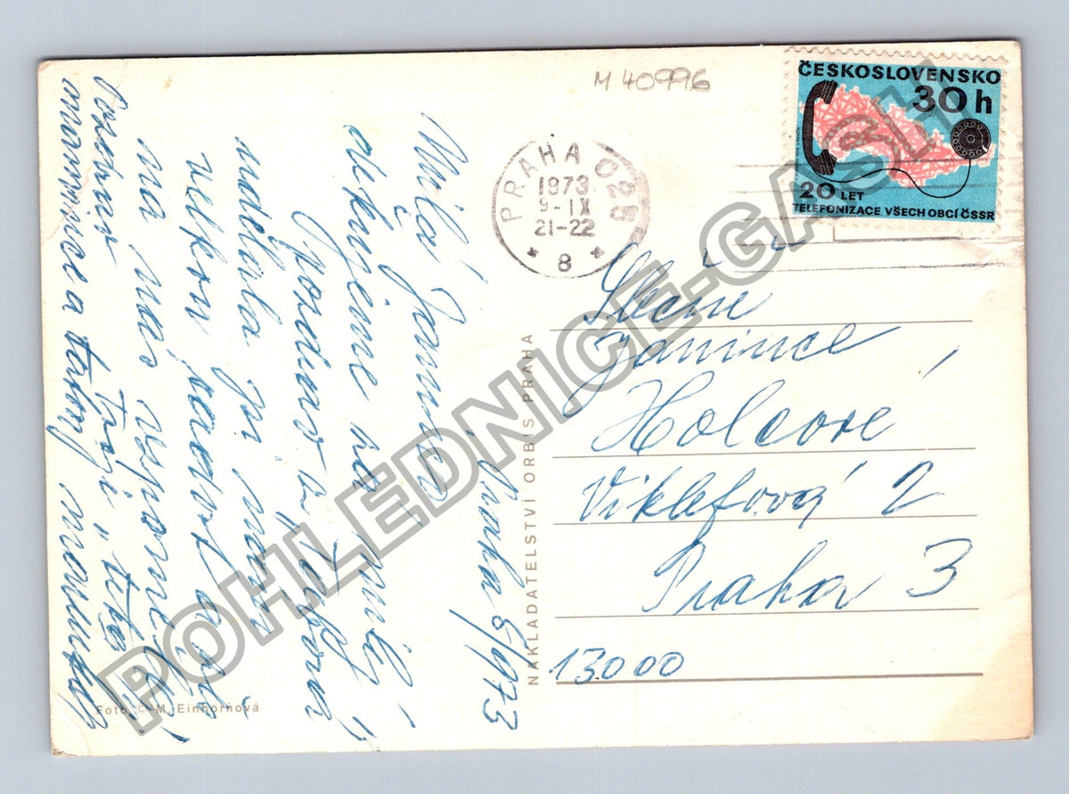 Pohlednice Pes v klobouku 1973 (M40996)