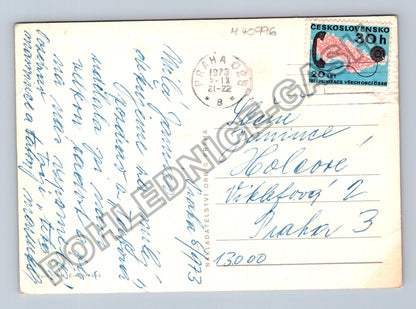 Pohlednice Pes v klobouku 1973 (M40996)