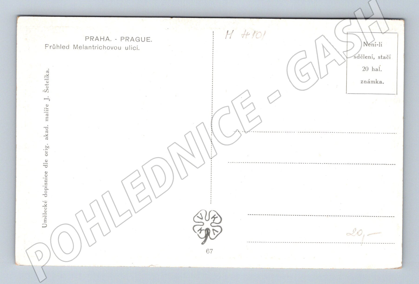 Pohlednice Praha Melantrichova ulice Šetelík (M4101)