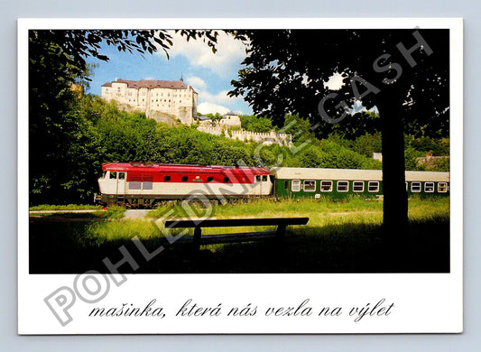 Pohlednice Český Šternberk hrad lokomotiva 751.094-4 (M41029)