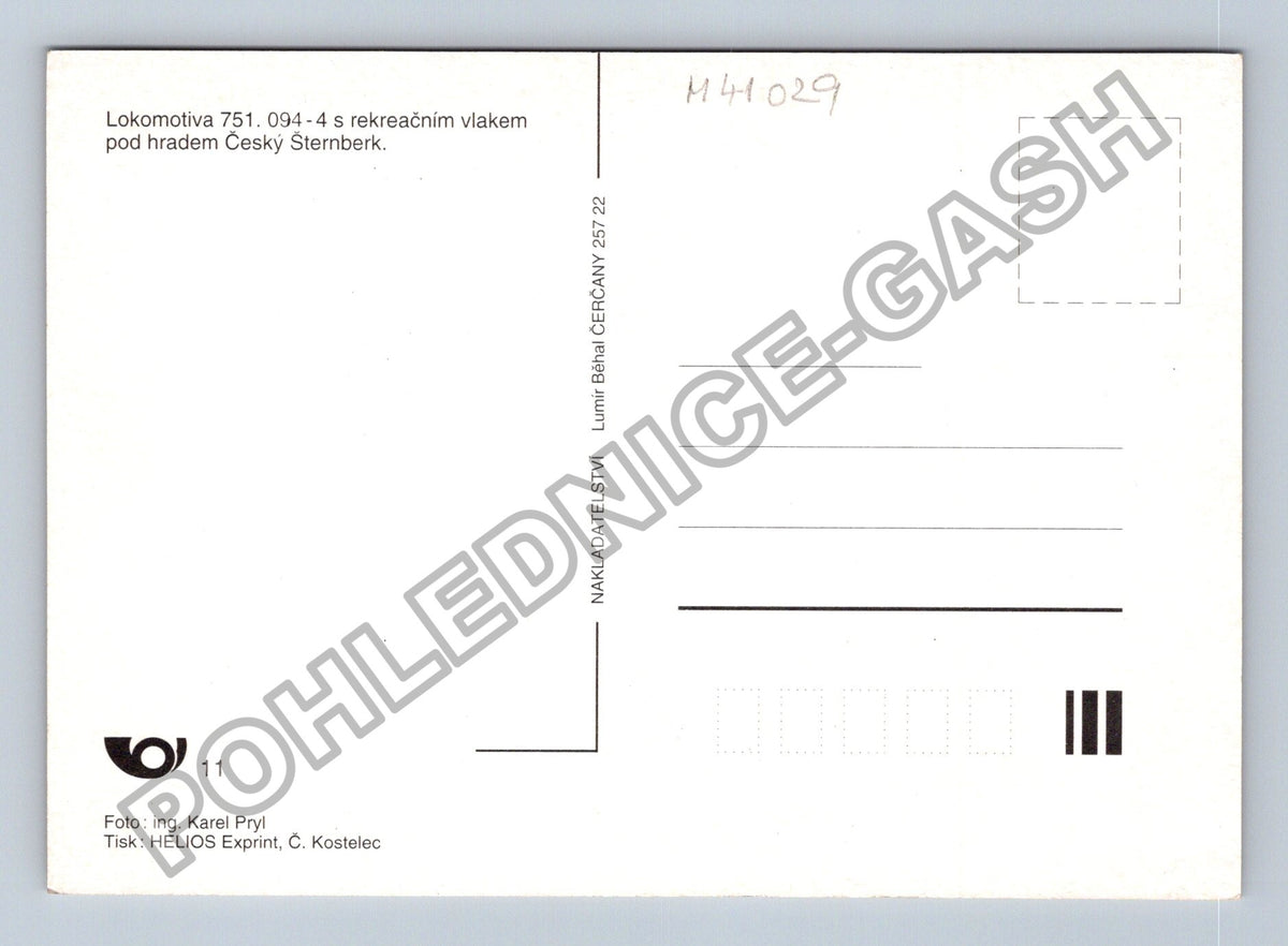 Pohlednice Český Šternberk hrad lokomotiva 751.094-4 (M41029)