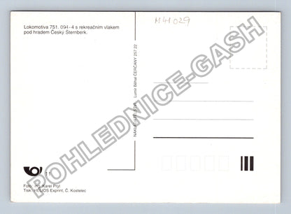 Pohlednice Český Šternberk hrad lokomotiva 751.094-4 (M41029)