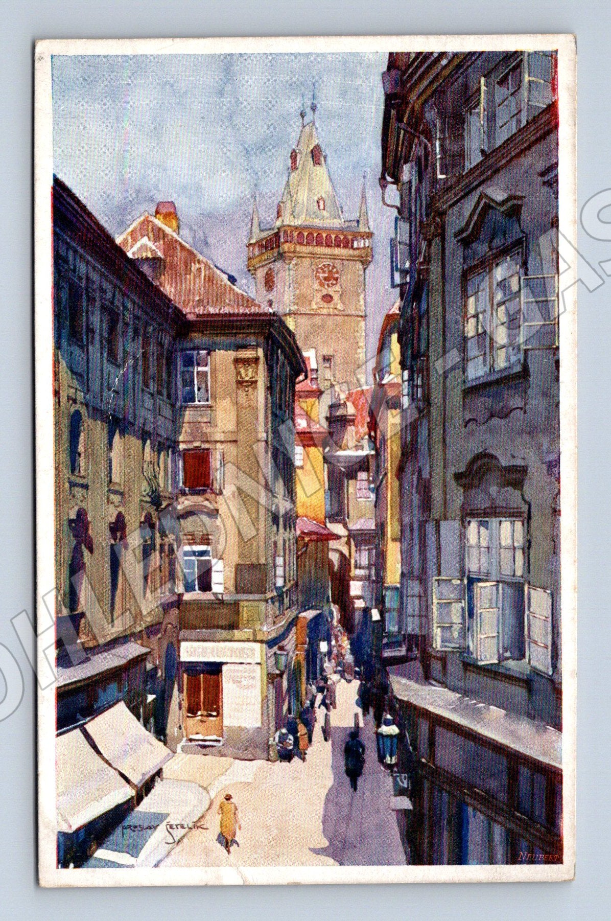 Pohlednice Praha Melantrichova ulice starý tisk (M4103)