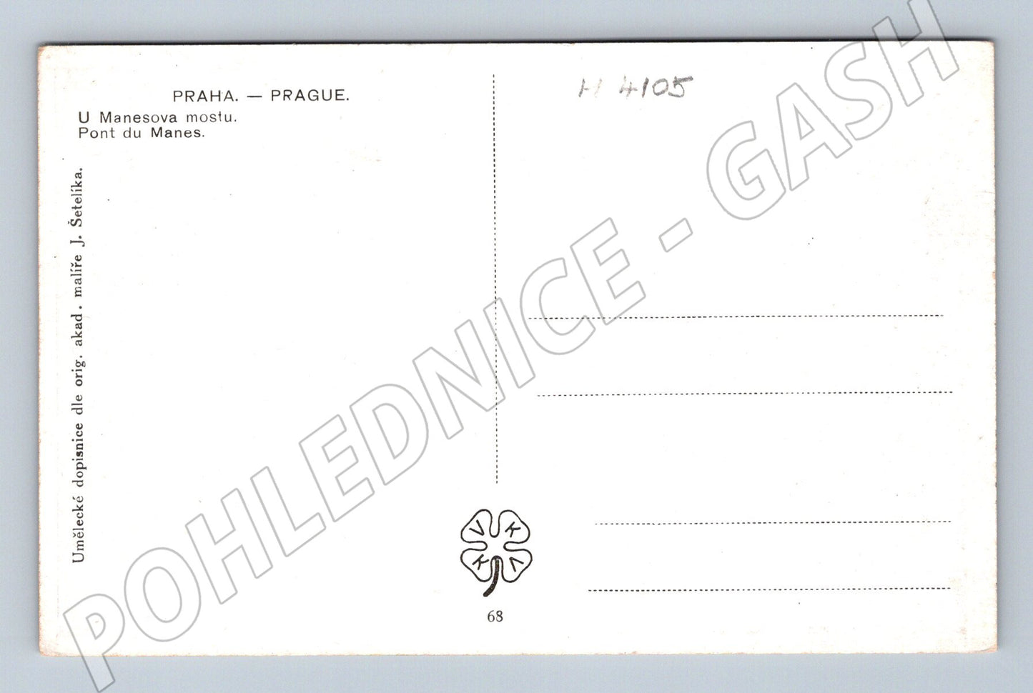 Pohlednice Praha U Mánesova mostu Šetelík (M4105)
