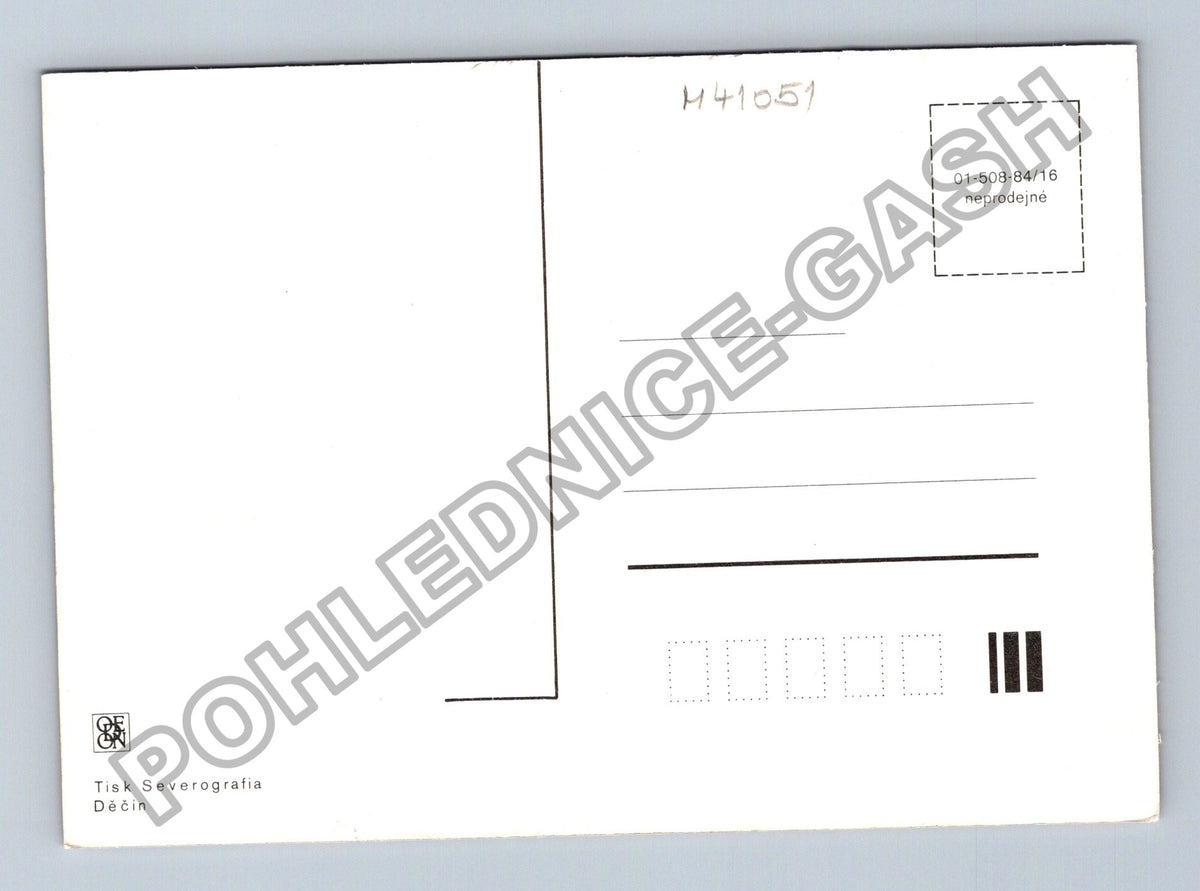 Pohlednice Krajina s domy a oblačnou oblohou (M41051)
