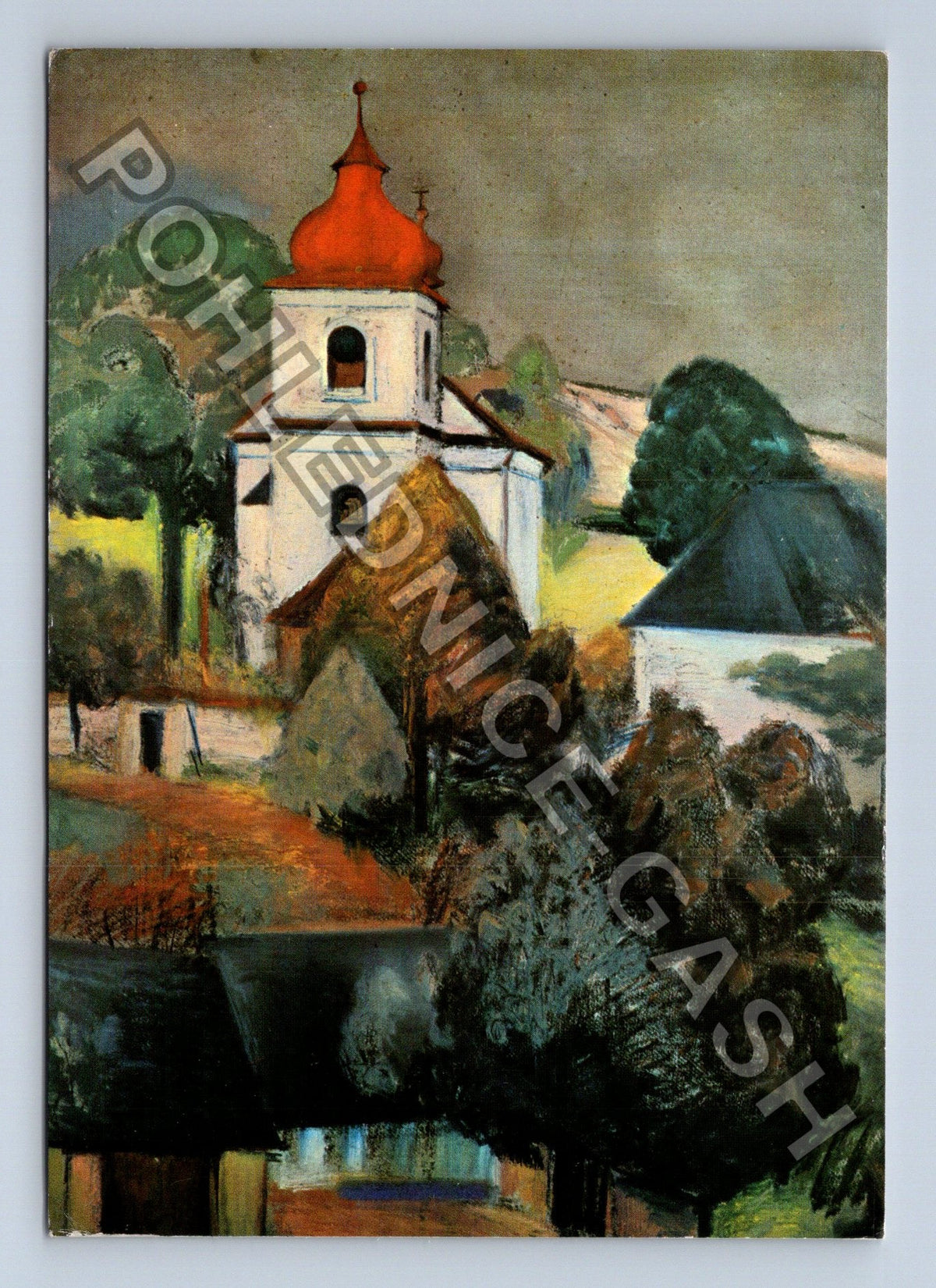 Pohlednice Péčínský kostel Jan Trampota 1935 (M41060)