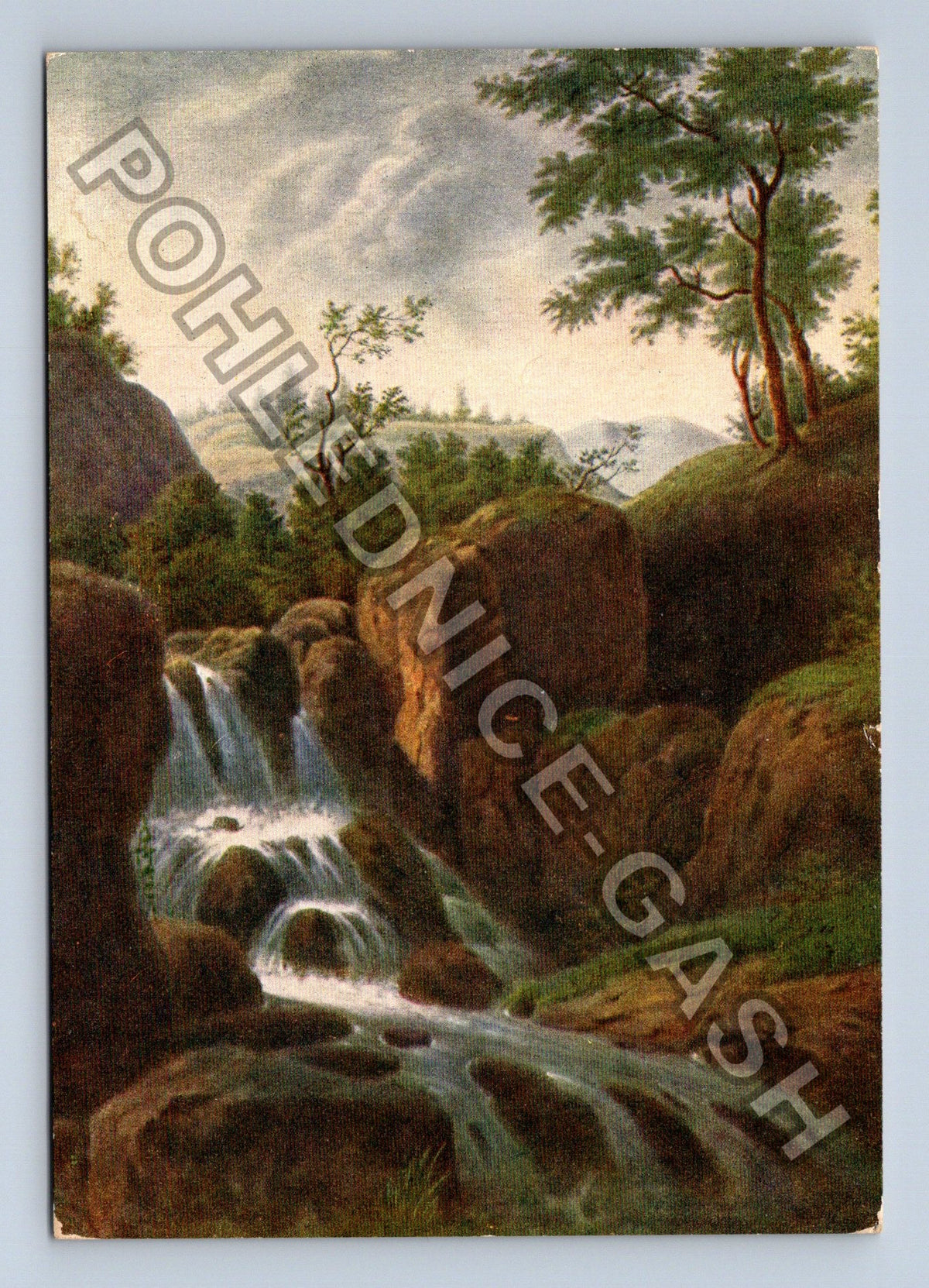 Pohlednice Karel Postl Krajina s vodopádem (M41065)