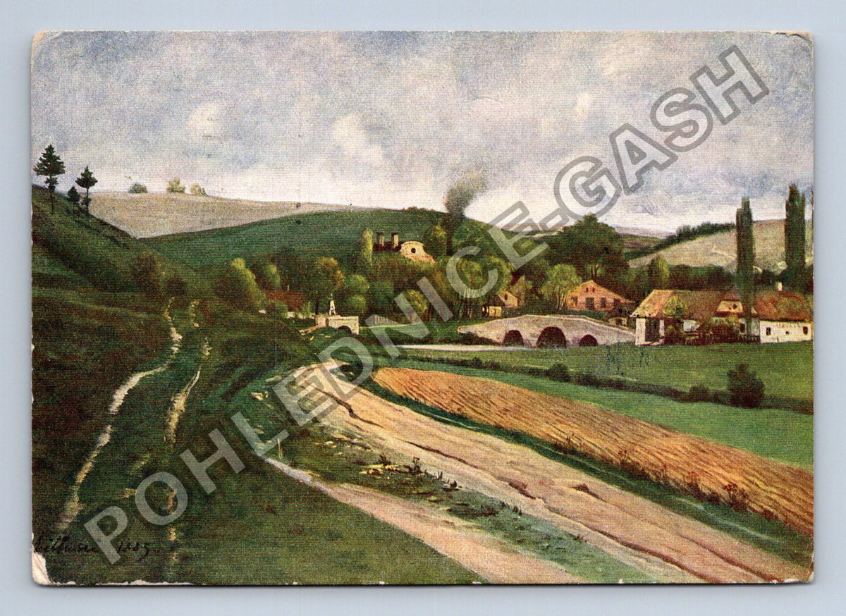 Pohlednice Krajina s mostem 1950 (M41067)