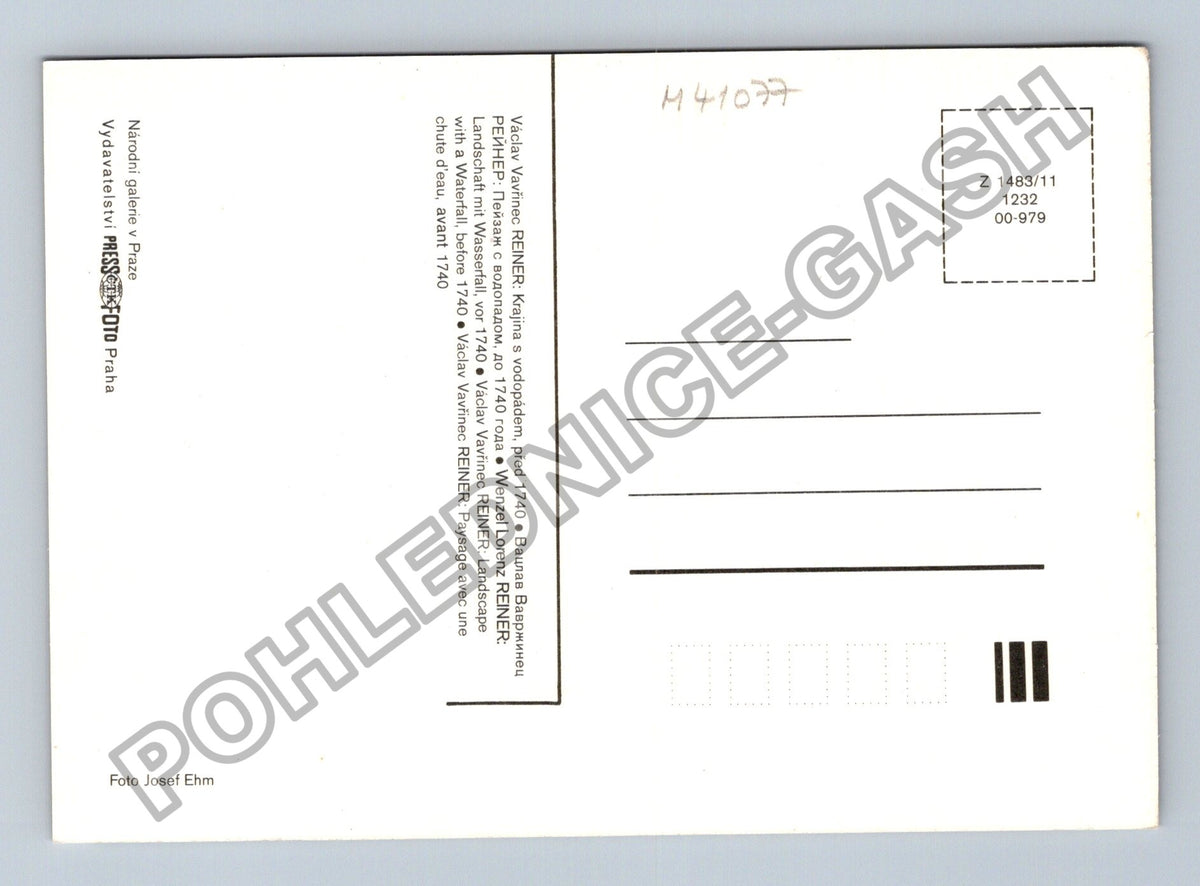 Pohlednice Václav Vavřinec Reiner Krajina s vodopádem (M41077)