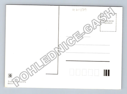 Pohlednice Abstraktní obraz kostel a postavy (M41079)