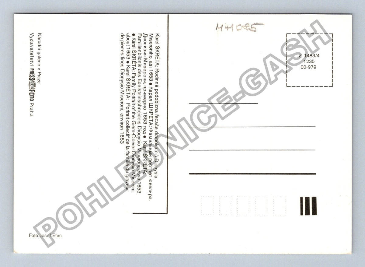 Pohlednice Karel Škréta Rodinná podobizna neznámého drahokam (M41085)