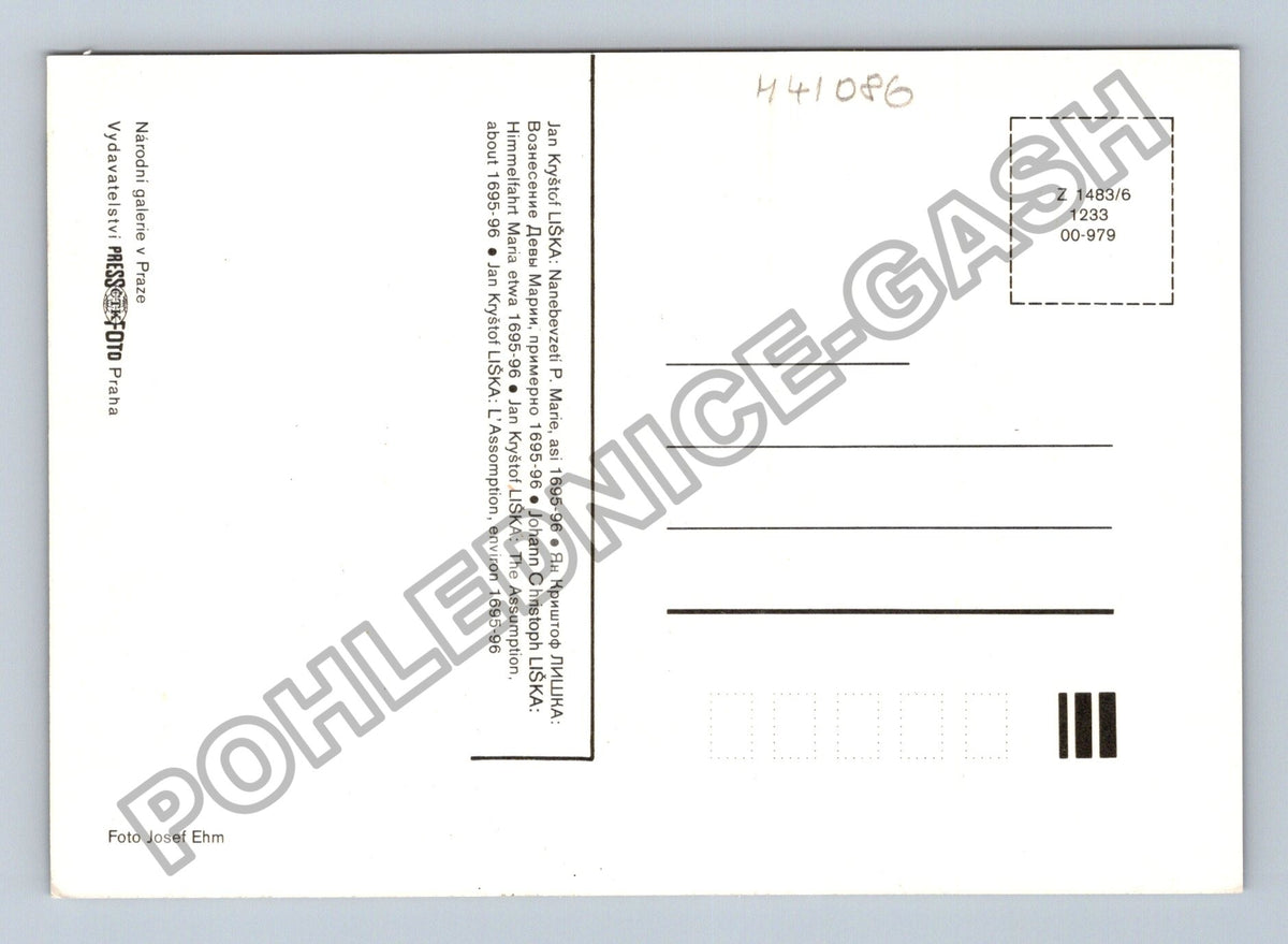 Pohlednice Jan Kryštof Liška Nanebevzetí P Marie (M41086)