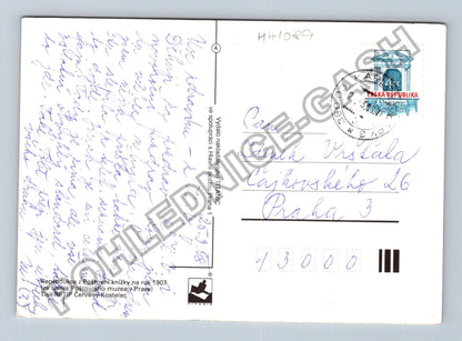 Pohlednice Pošťák a dívka s dopisem 1907 (M41089)