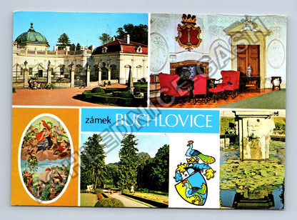Pohlednice Buchlovice zámek interiér park erb (M41104)