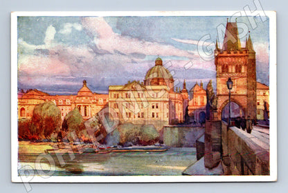 Pohlednice Praha Staroměstská věž Karlův most Šetelík (M4111)