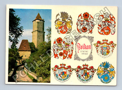 Pohlednice Zvíkov státní hrad erby (M41114)