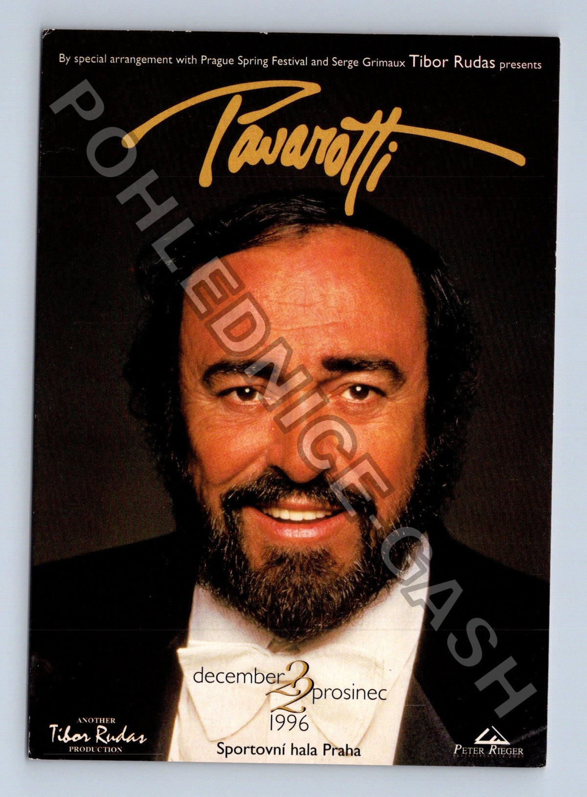 Pohlednice Pavarotti Praha 1996 koncert Sportovní hala (M41122)