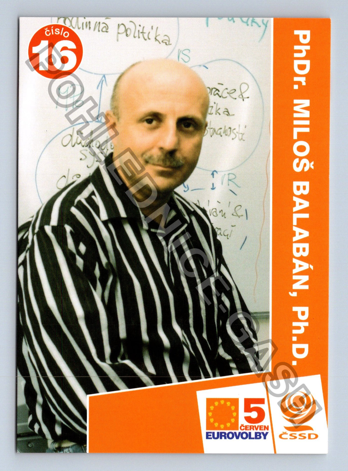 Pohlednice PhDr Miloš Balabán Ph.D. ČSSD EU volby (M41129)