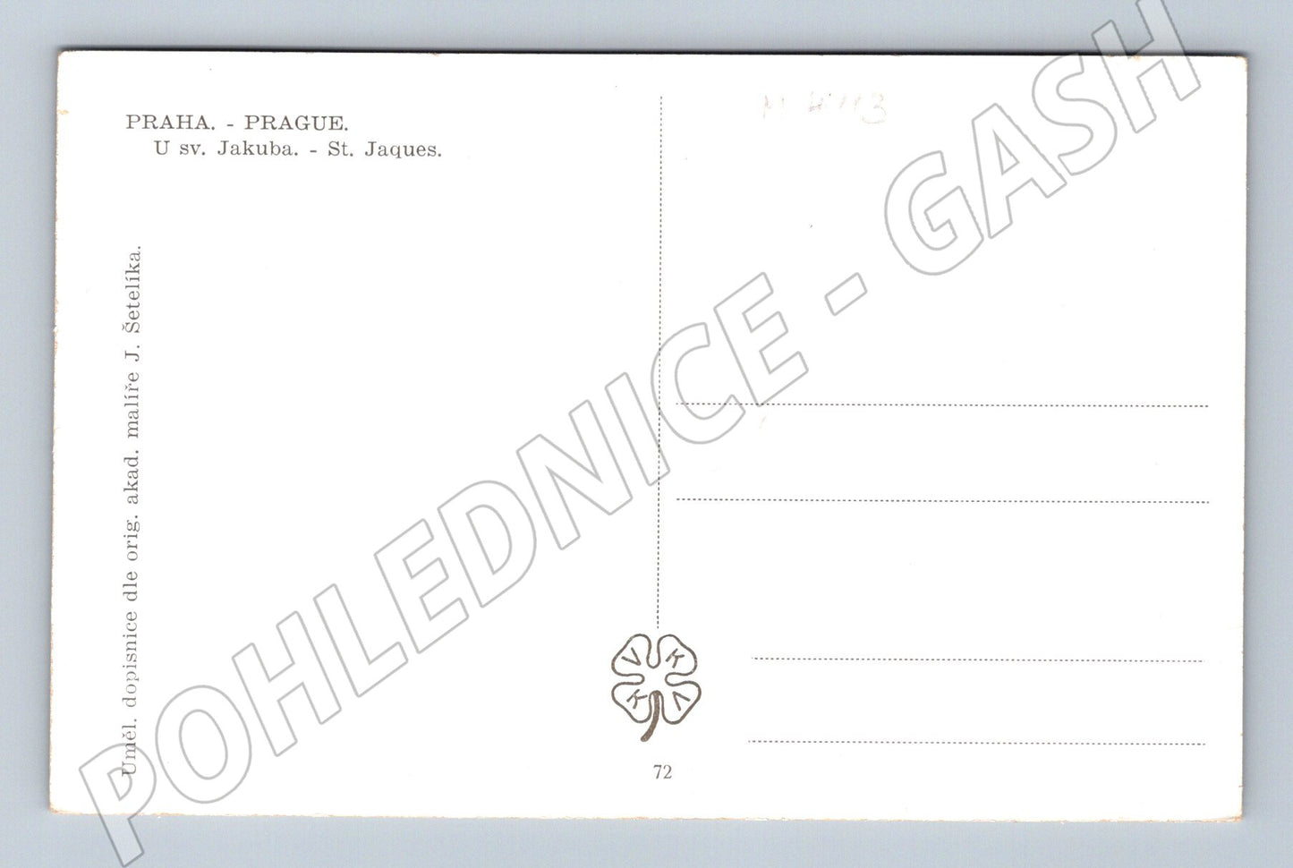 Pohlednice Praha U sv Jakuba umělecký motiv Šetelík (M4113)