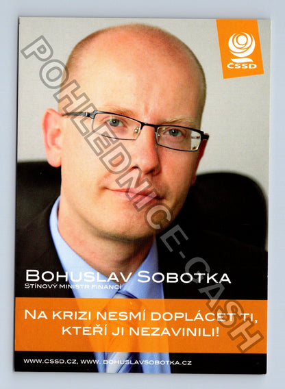 Pohlednice Bohuslav Sobotka stínový ministr financí (M41130)