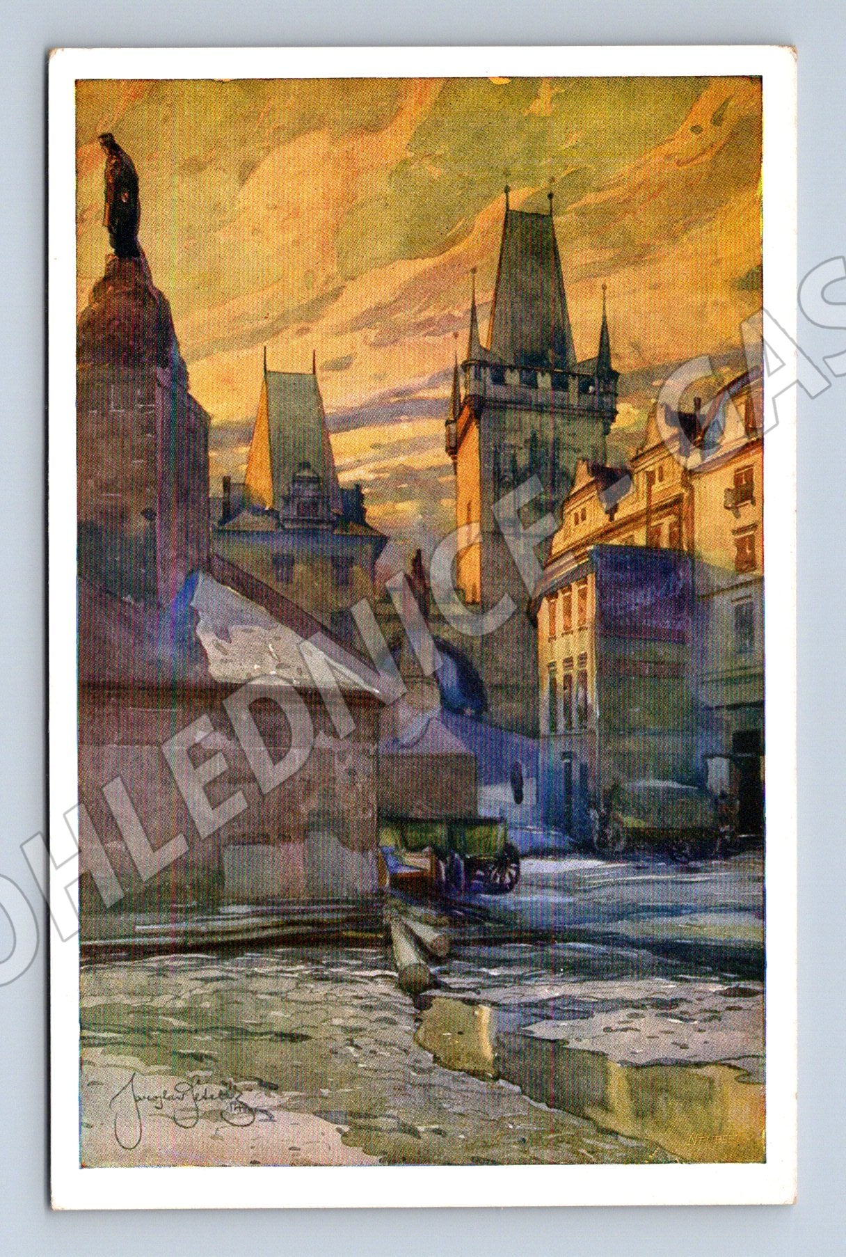 Pohlednice Praha Malostranské zákoutí Karlův most Šetelík (M4114)