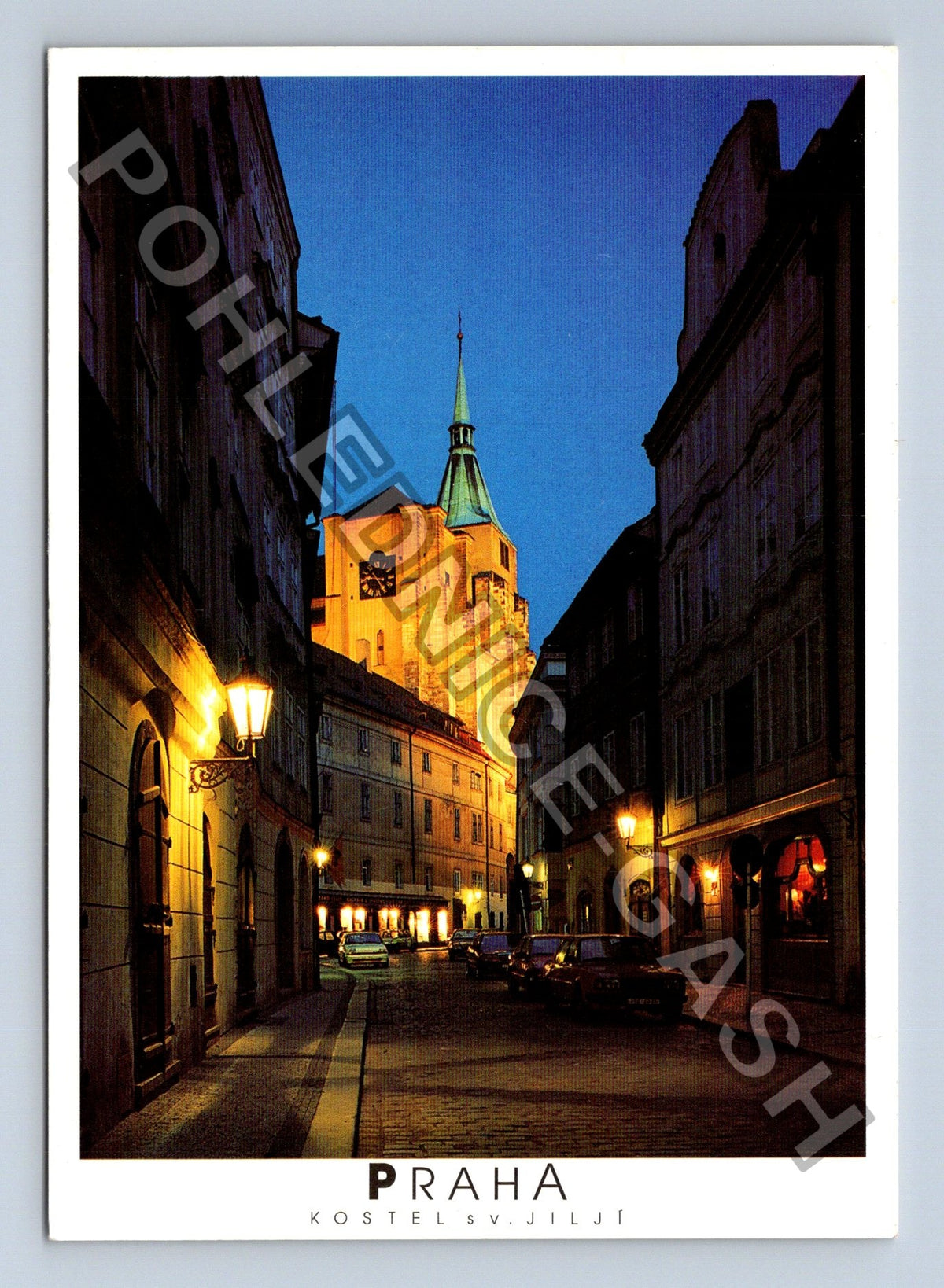Pohlednice Praha kostel sv Jiljí večerní záběr (M41140)