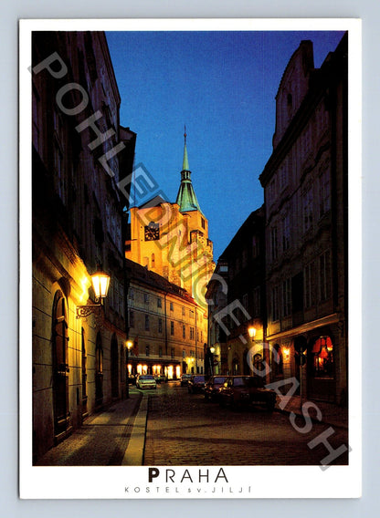Pohlednice Praha kostel sv Jiljí večerní záběr (M41140)