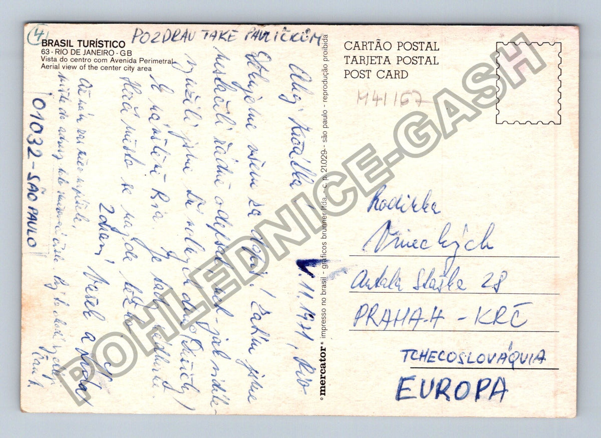 Pohlednice Brazílie Rio de Janeiro letecký pohled (M41167)