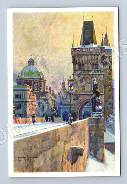 Pohlednice Praha Staroměstská mostní věž umělecký motiv (M4117)