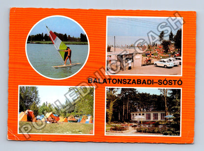 Pohlednice Maďarsko Balatonszabadi-Sóstó koláž motivů 1984 (M41186)