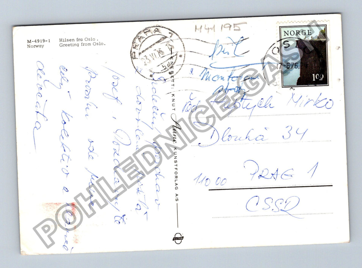 Pohlednice Norsko Oslo koláž motivů 1965 (M41195)