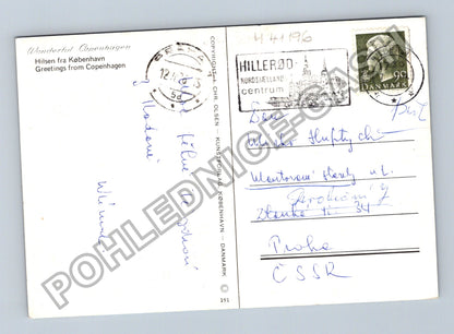 Pohlednice Dánsko Kodaň koláž motivů 1990 (M41196)
