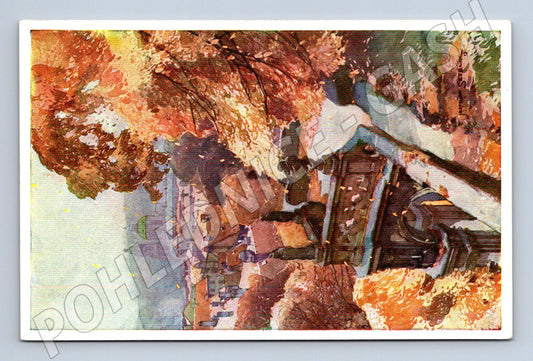 Pohlednice Praha Fürstenberská zahrada malovaný motiv (M4120)