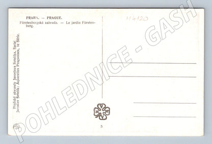 Pohlednice Praha Fürstenberská zahrada malovaný motiv (M4120)