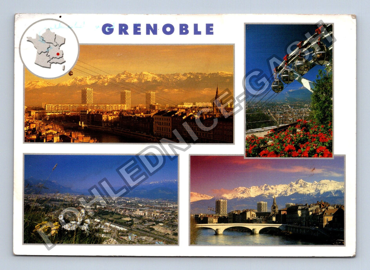 Pohlednice Grenoble Isère Francie koláž motivů (M41203)