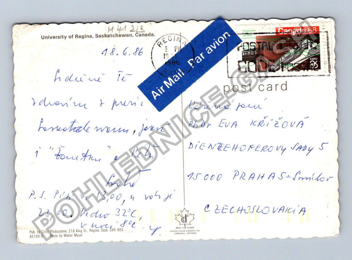 Pohlednice Severní Amerika Regina Saskatchewan letecký pohled (M41213)