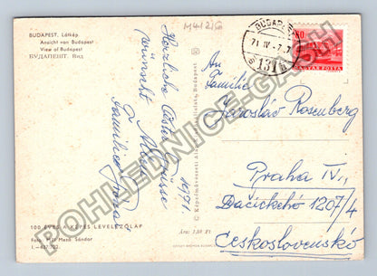 Pohlednice Maďarsko Budapešť Dunaj mosty 1971 (M41216)