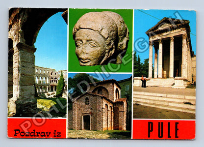Pohlednice Chorvatsko Pula koláž historických památek (M41221)