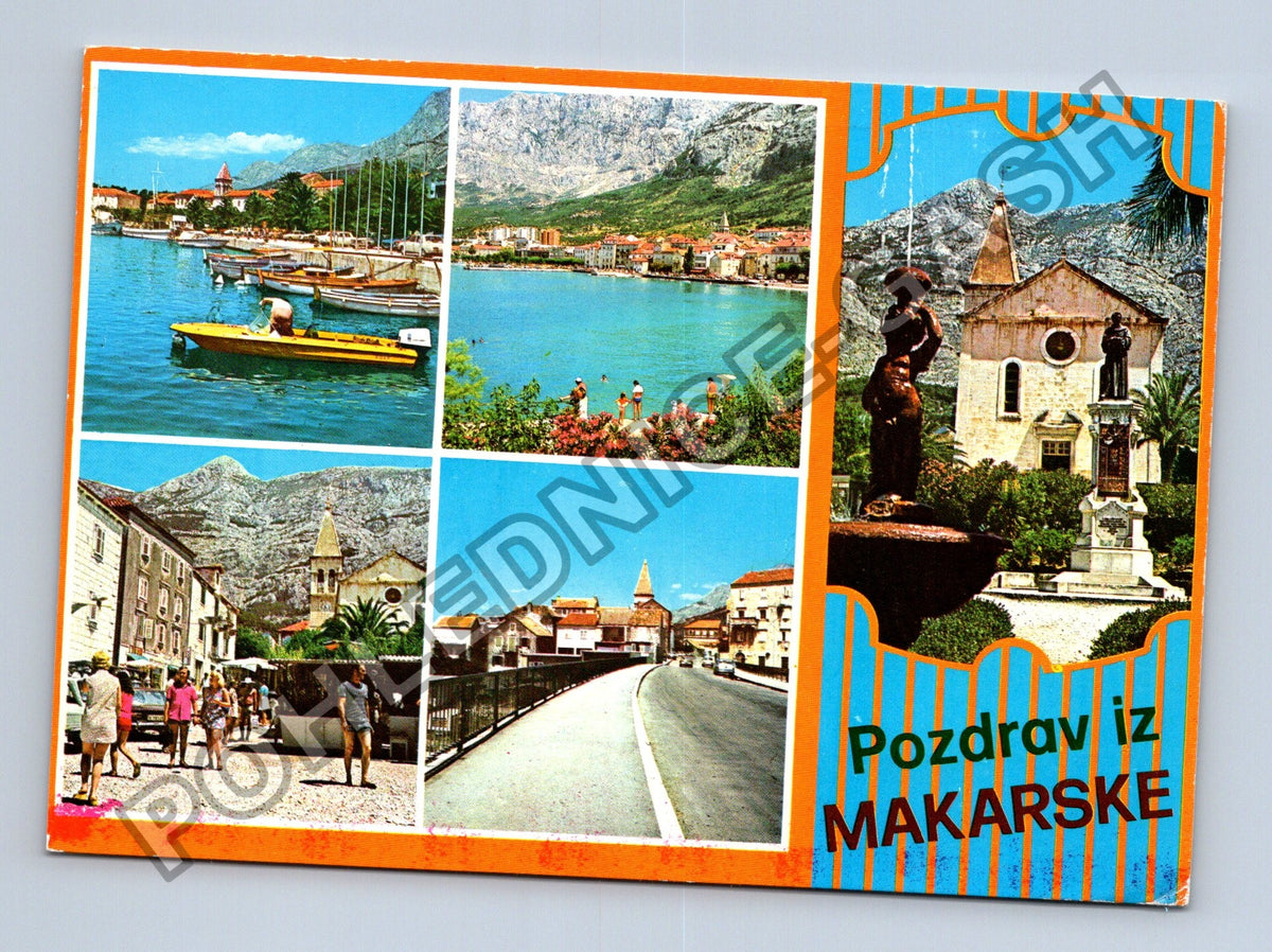 Pohlednice Chorvatsko Makarska koláž motivů 70. léta (M41228)