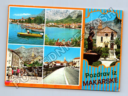 Pohlednice Chorvatsko Makarska koláž motivů 70. léta (M41228)