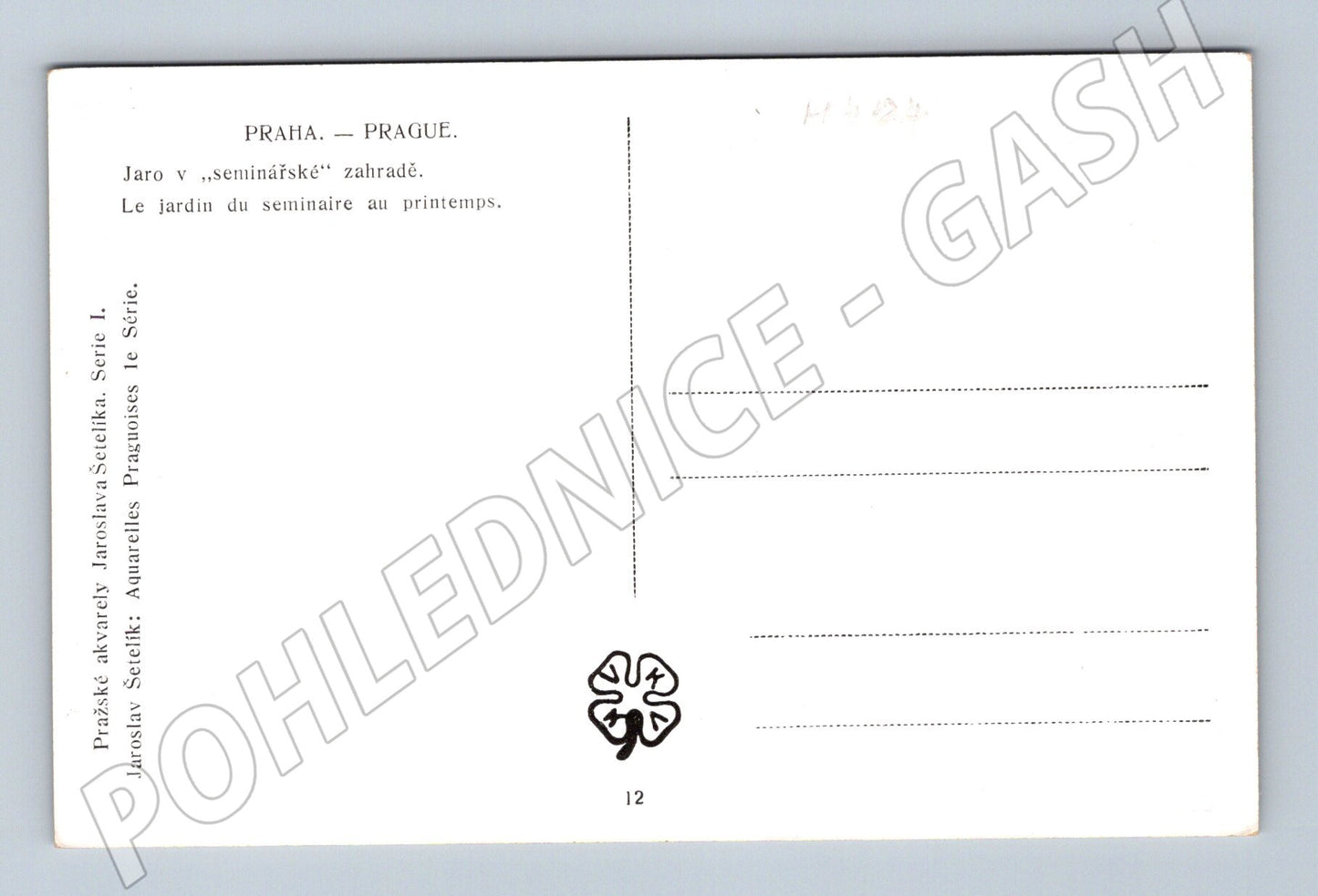 Pohlednice Praha Seminářská zahrada jaro Šetelík (M4124)