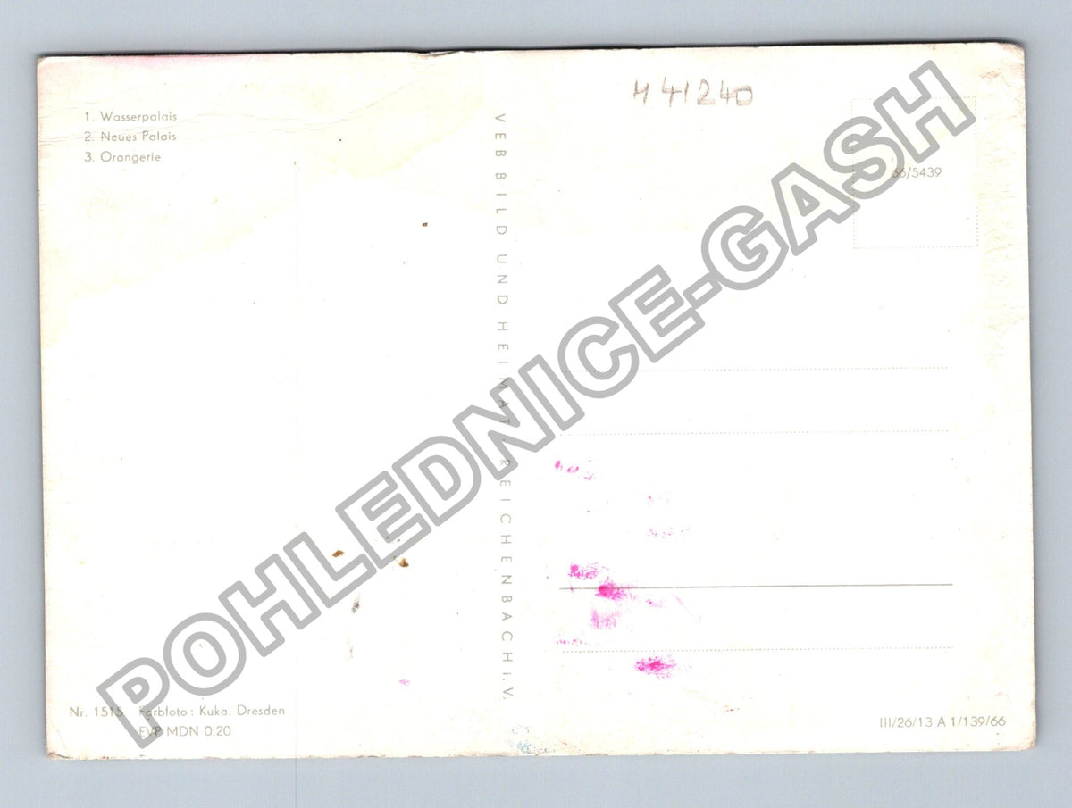 Pohlednice Německo Drážďany Pillnitz zámek zahrady (M41240)