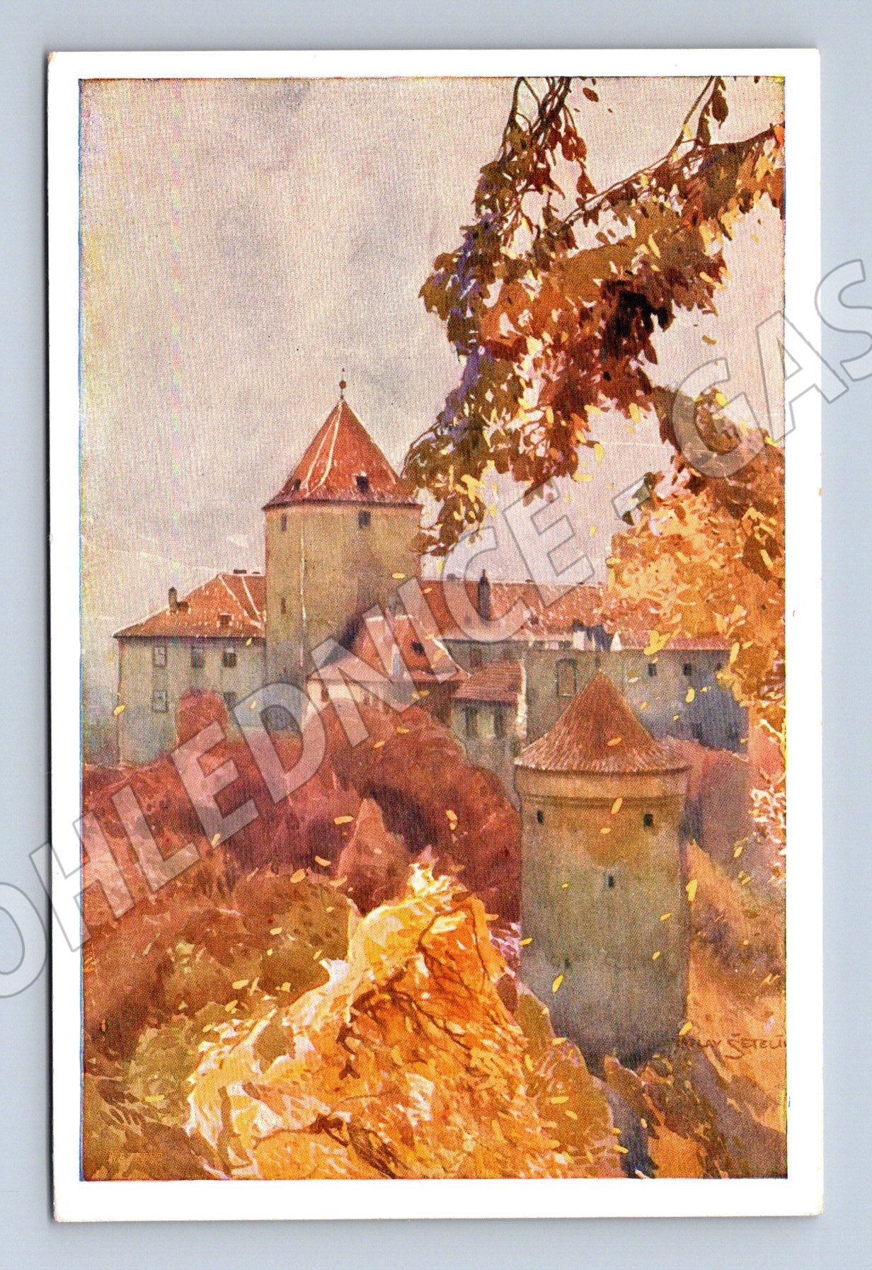 Pohlednice Praha Daliborka akvarel Šetelík (M4125)