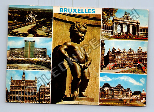 Pohlednice Bruxelles koláž Atomium Manneken Pis (M41253)