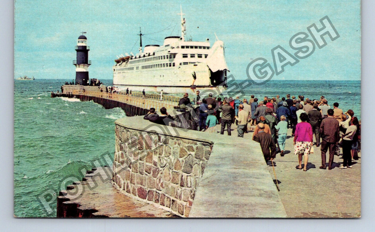Pohlednice Německo Rostock Warnemünde loď maják (M41264)